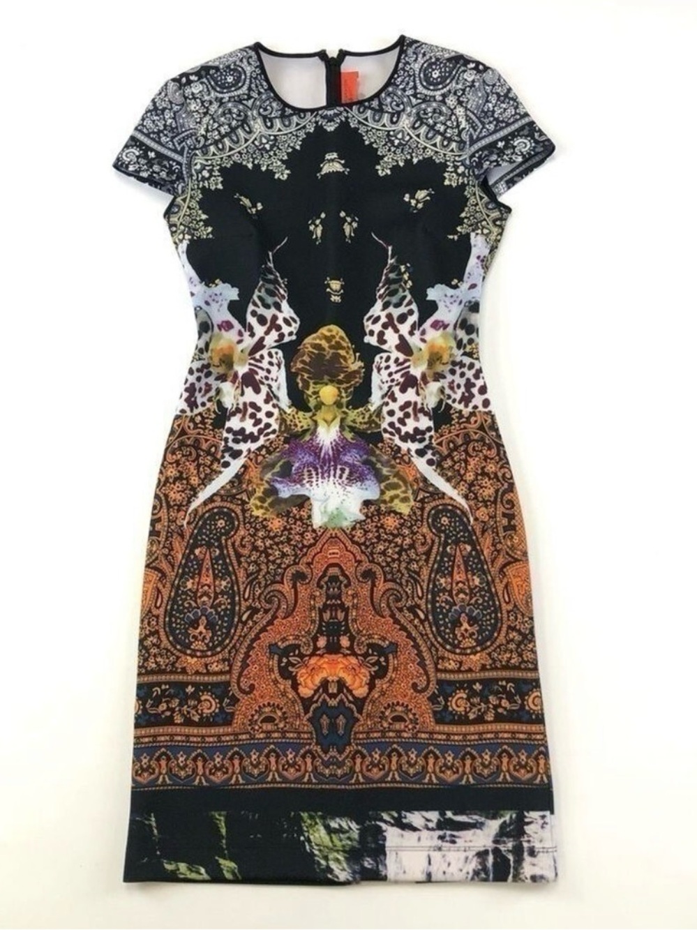 Clover Canyon scuba print dress short sleeve stretch print Size Small